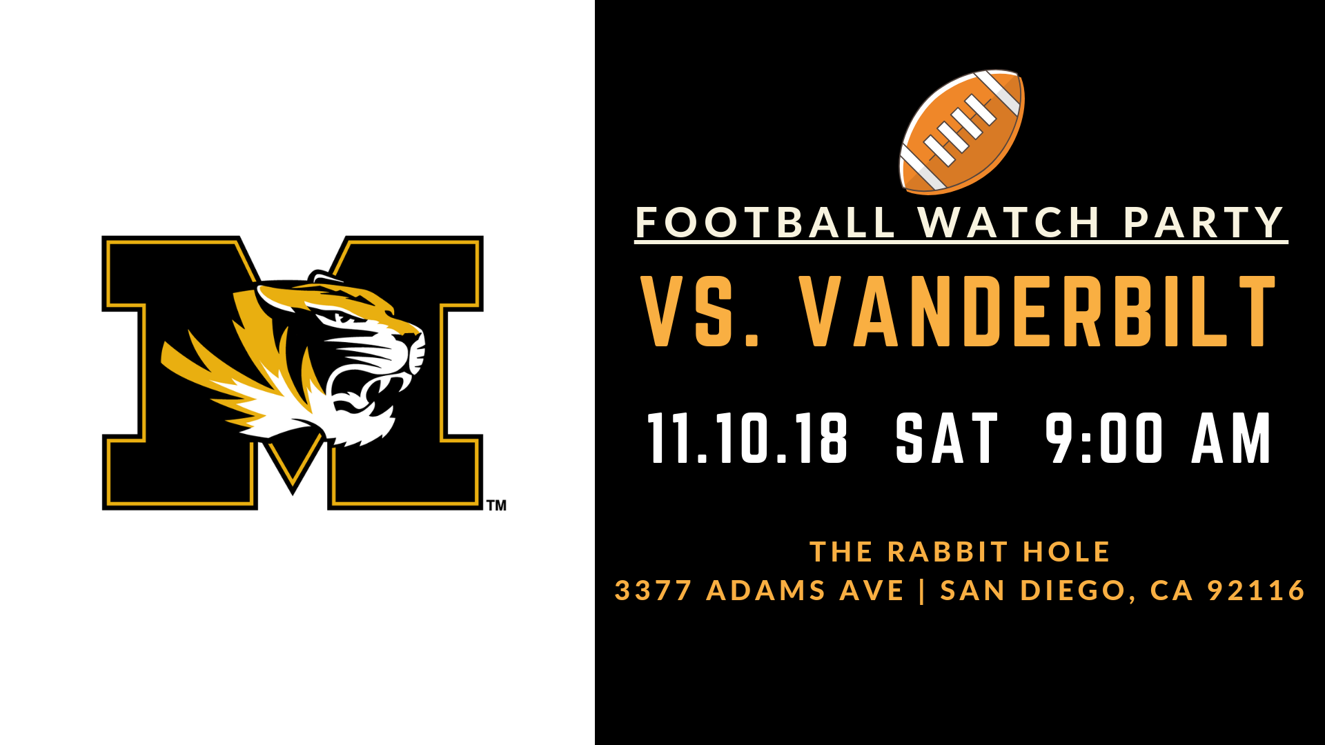 Football Watch Party- MU vs Vanderbilt